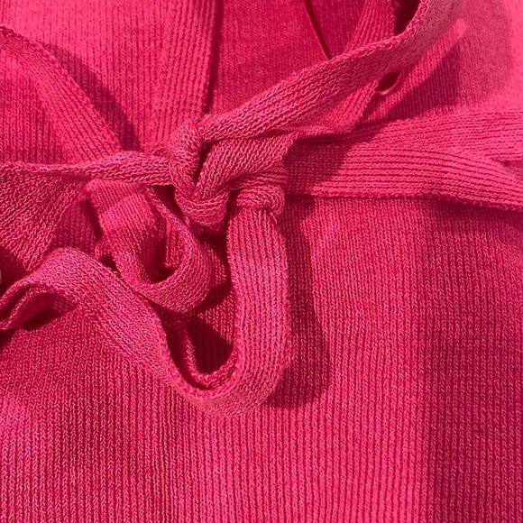 HOT Pink halter ribbed midi dress szS/M Barbie Barbiecore bodycon party vacation - Picture 9 of 14